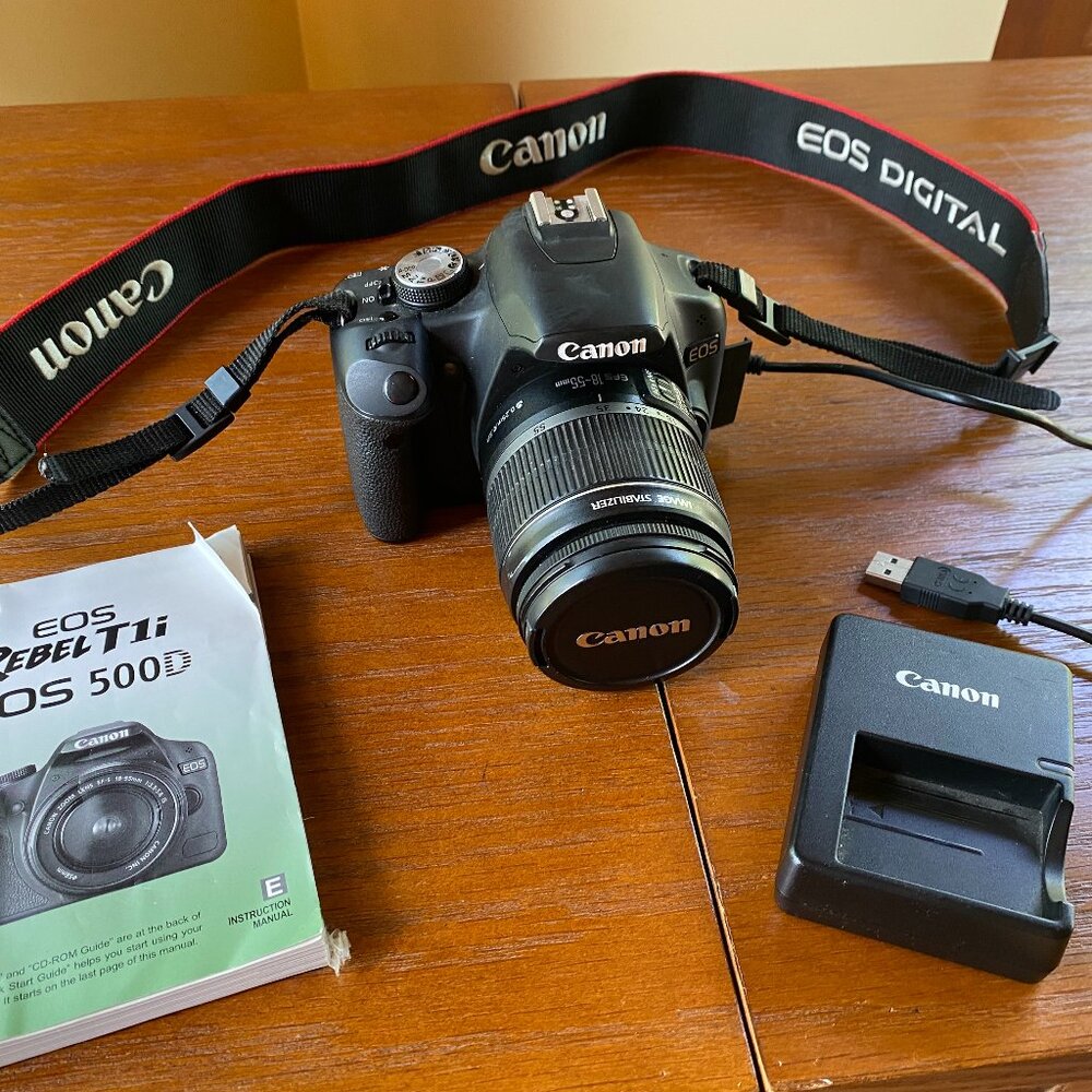Canon  EOS Rebel T1i camera, Canon EF 75-300mm f/4-5.6 III,  Camera Bag (New)